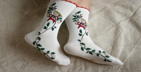 embroidered socks